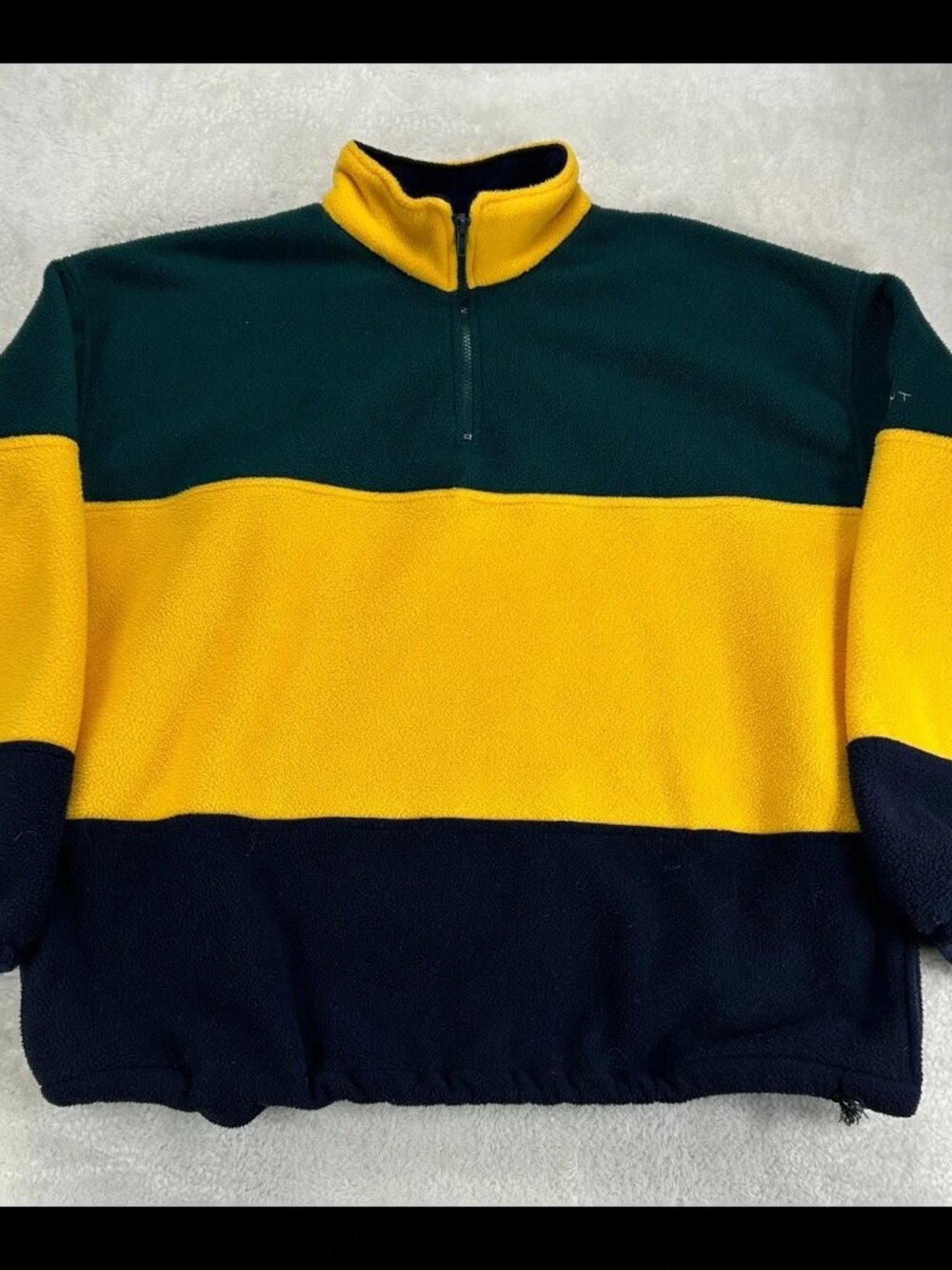 Vintage Gant 1/4 Zip Fleece Mens XL Multicolor Colorblock Long Sleeve (Read)